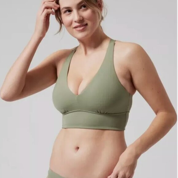 Athleta Plunge Bikini Top D-DD Eucalyptus Green L - Picture 1 of 10